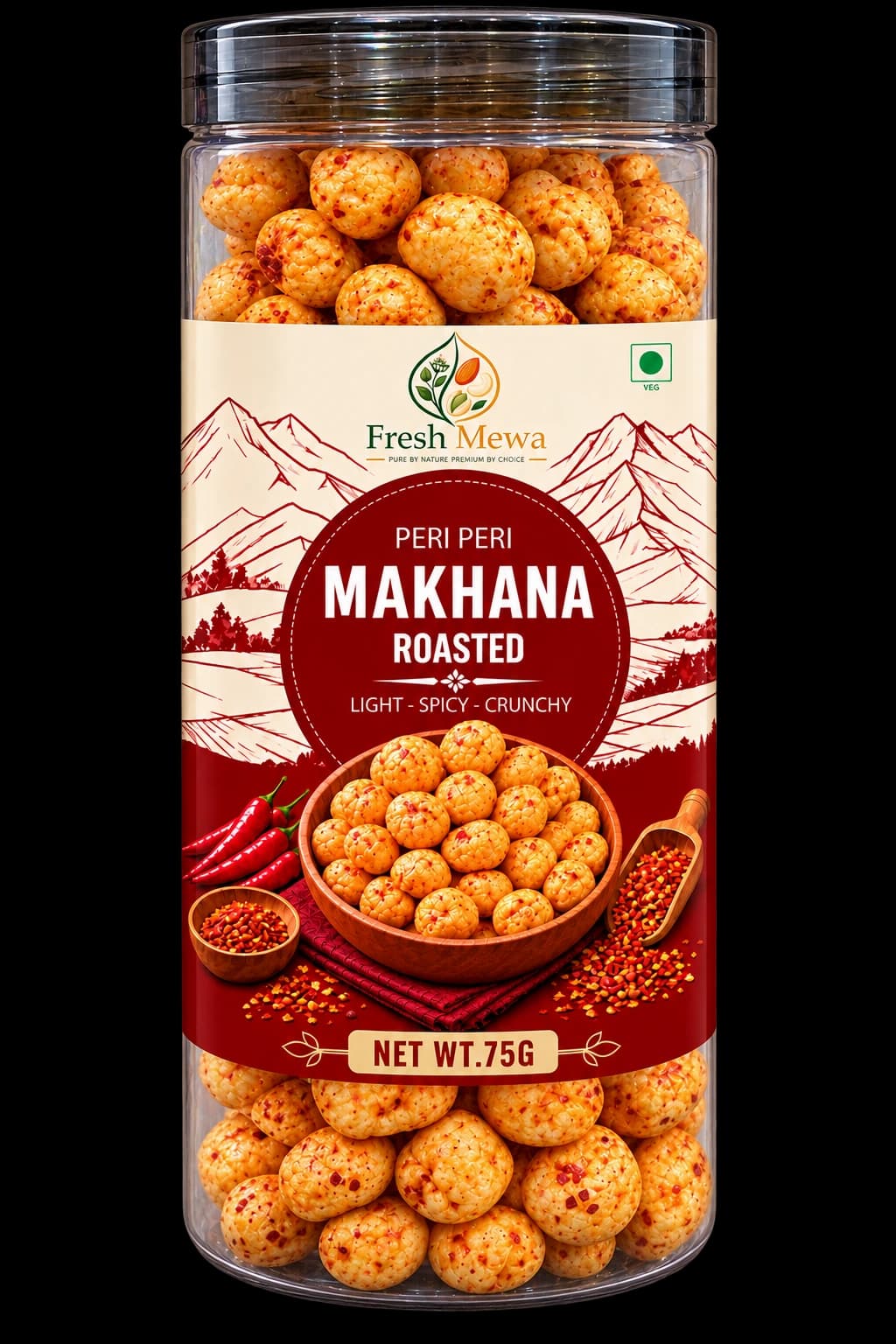 Fresh Mewa Peri Peri Makhana jar